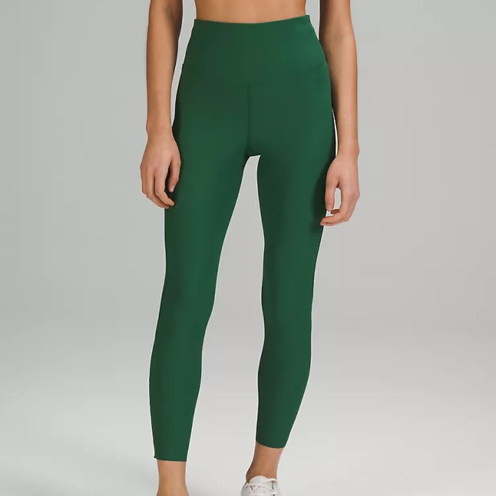 Lululemon Ribbed Green High-Waisted Leggings